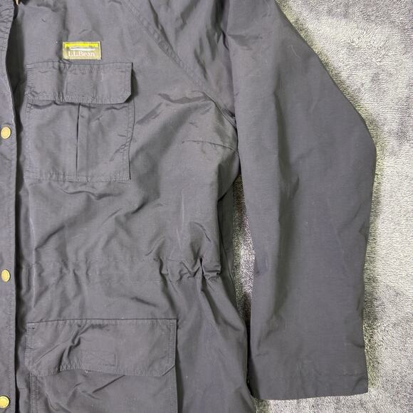 LL Bean Womens Nylon Hooded Full Zip Jacket 3X Plus Black Rain Resistant - Picture 5 of 13